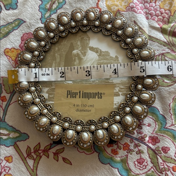 Pier 1 Ornate Pearl and Bronze Round Frame - Picture 3 of 3